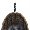 Armen Living Pisces Indoor Outdoor Hanging Egg Swing Chair in Espresso Wicker with Black Iron Stand- Top View