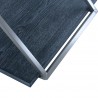 Armen Living Westlake Black Veneer End Table with Brushed Stainless Steel Frame Bottom