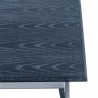 Armen Living Westlake Black Veneer End Table with Brushed Stainless Steel Frame Top