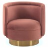 Peony Blush Fabric Upholstered Sofa Accent Chair with Brushed Gold Legs 1