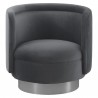 Peony Gray Fabric Upholstered Sofa Accent Chair with Brushed Gold Legs 7