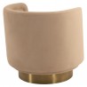 Peony Natrual Fabric Upholstered Sofa Accent Chair with Brushed Gold Legs 3
