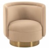 Peony Natrual Fabric Upholstered Sofa Accent Chair with Brushed Gold Legs 1