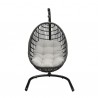 Armen Living Rio Indoor Outdoor Patio Egg Swing Chair with Stand- Black Front 