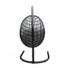 Armen Living Rio Indoor Outdoor Patio Egg Swing Chair with Stand- Black Back