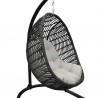 Armen Living Rio Indoor Outdoor Patio Egg Swing Chair with Stand- Black Side