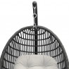 Armen Living Rio Indoor Outdoor Patio Egg Swing Chair with Stand- Black Half