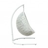Armen Living Rio Indoor Outdoor Patio Egg Swing Chair with Stand- White Side