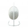 Armen Living Rio Indoor Outdoor Patio Egg Swing Chair with Stand- White Back