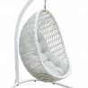 Armen Living Rio Indoor Outdoor Patio Egg Swing Chair with Stand- White Side