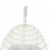 Armen Living Rio Indoor Outdoor Patio Egg Swing Chair with Stand- White Half