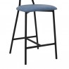 Rococo 26" Blue Faux Leather and Metal Counter Height Bar Stool 005