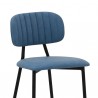Rococo 26" Blue Faux Leather and Metal Counter Height Bar Stool