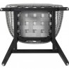 Armen Living Tutti Frutti Indoor Outdoor Bar or Counter Height Bar Stool in Black Brushed Wood with Grey Rope Bottom View