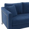 Armen Living Heritage 2 Piece Blue/Grey Fabric Upholstered Sofa & Chair Set 8