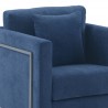 Armen Living Heritage 2 Piece Blue/Grey Fabric Upholstered Sofa & Chair Set 4