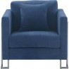 Armen Living Heritage 2 Piece Blue/Grey Fabric Upholstered Sofa & Chair Set 2