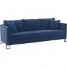 Armen Living Heritage 2 Piece Blue/Grey Fabric Upholstered Sofa & Chair Set 5