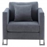 Armen Living Heritage 2 Piece Blue/Grey Fabric Upholstered Sofa & Chair Set 132
