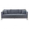 Armen Living Heritage 2 Piece Blue/Grey Fabric Upholstered Sofa & Chair Set 11