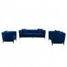 Armen Living Melange 3 Piece Blue/Gray Velvet Living Room Seating Set 9