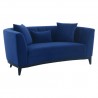 Armen Living Melange 3 Piece Blue/Gray Velvet Living Room Seating Set 11