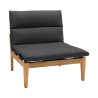 Armen Living Arno Outdoor 7 Piece Teak Wood Seating Set in Charcoal Olefin Chair