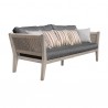 Armen Living Condesa 4 Piece Outdoor Patio Furniture Set in Acacia Wood and Rope Charcoal Sofa