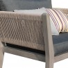 Armen Living Condesa 4 Piece Outdoor Patio Furniture Set in Acacia Wood and Rope Charcoal Chair