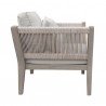 Armen Living Condesa 4 Piece Outdoor Patio Furniture Set in Acacia Wood and Rope Gray Chair Side