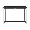 Armen Living Encinitas Outdoor Patio 5-Piece Bar Table Set in Aluminum with Grey Cushions Table