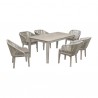 Armen Living Haiti 7-Piece Patio Outdoor Dining Set With In Grey Acacia Wood With Rope 1