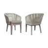 Armen Living Haiti 7-Piece Patio Outdoor Dining Set With In Grey Acacia Wood With Rope 2