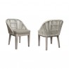 Armen Living Haiti 7-Piece Patio Outdoor Dining Set With In Grey Acacia Wood With Rope 3