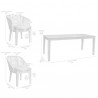 Armen Living Haiti 7-Piece Patio Outdoor Dining Set With In Grey Acacia Wood With Rope 12