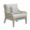 Armen Living Hawaii 4 Piece Outdoor Patio Furniture Set in Acacia Wood and Rope with Grey Cushions Chair Side - Armen Living Hawaii 4 Piece Outdoor Patio Furniture Set in Acacia Wood and Rope with Grey Cushions Chair Side