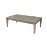 Armen Living Hawaii 4 Piece Outdoor Patio Furniture Set in Acacia Wood and Rope with Grey Cushions Table Side