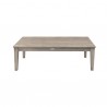 Armen Living Hawaii 4 Piece Outdoor Patio Furniture Set in Acacia Wood and Rope with Grey Cushions Table