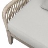 Armen Living Hawaii 4 Piece Outdoor Patio Furniture Set in Acacia Wood and Rope with Grey Cushions Chair Corner