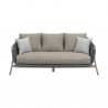 Armen Living Pismo 5-Piece Outdoor Patio Furniture Set in Acacia Wood and Wicker with Taupe Cushions- Sofa Front
