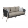 Armen Living Pismo 5-Piece Outdoor Patio Furniture Set in Acacia Wood and Wicker with Taupe Cushions- Sofa Side