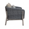 Armen Living Pismo 5-Piece Outdoor Patio Furniture Set in Acacia Wood and Wicker with Taupe Cushions- Chair Side