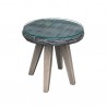 Armen Living Pismo 5-Piece Outdoor Patio Furniture Set in Acacia Wood and Wicker with Taupe Cushions- End Table