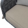 Armen Living Pismo 5-Piece Outdoor Patio Furniture Set in Acacia Wood and Wicker with Taupe Cushions- Chair Close View