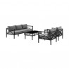 Armen Living Sonoma Outdoor 4 piece Set In Grey Finish And Dark/Light Grey Cushions 02