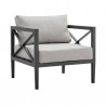 Armen Living Sonoma Outdoor 4 piece Set In Grey Finish And Dark/Light Grey Cushions 013