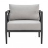 Armen Living Sonoma Outdoor 4 piece Set In Grey Finish And Dark/Light Grey Cushions 015