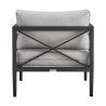 Armen Living Sonoma Outdoor 4 piece Set In Grey Finish And Dark/Light Grey Cushions 016
