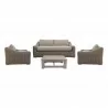 Armen Living Verano 4 Piece Outdoor Patio Furniture Set in Wicker and Acacia Wood with Taupe Cushions Set - Armen Living Verano 4 Piece Outdoor Patio Furniture Set in Wicker and Acacia Wood with Taupe Cushions Set
