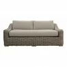 Armen Living Verano 4 Piece Outdoor Patio Furniture Set in Wicker and Acacia Wood with Taupe Cushions Sofa Front - Armen Living Verano 4 Piece Outdoor Patio Furniture Set in Wicker and Acacia Wood with Taupe Cushions Sofa Front